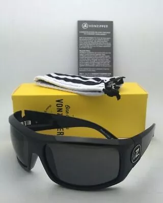 New VONZIPPER Sunglasses VZ CLUTCH Shiny Black Frames With Grey Polarized Lenses • $159.95