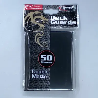 BCW 50 Ct Deck Guards Double Matte Card Sleeves - BLACK 1-DGM-BLK • $4.24