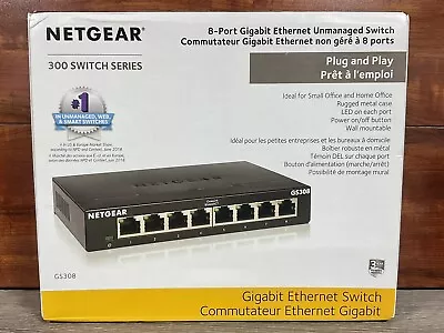 8 Port Gigabit Ethernet Unmanaged Switch GS308 Home Network Hub Office Ethernet  • $27.99