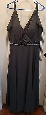 Mori Lee By Madeline Gardener Grey Dress W/ Beading Embellishments Size 22 • $39