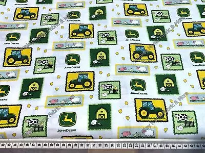 JD76 John Deere Nursery Tractor Patches White Woven Cotton • $11.55