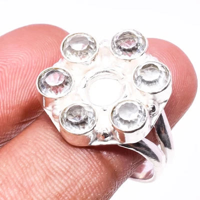 $4.23 • Buy White Topaz Gemstone 925 Sterling Silver Jewelry Ring Size 7