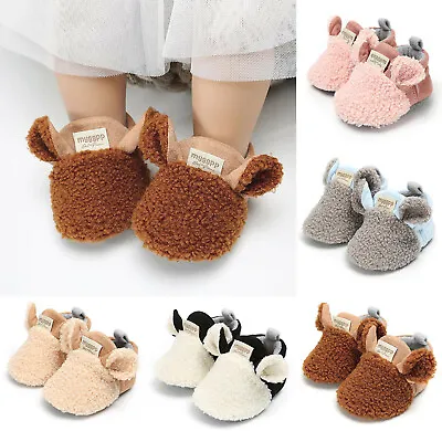 Toddler Newborn Baby Boys Girls Crawling Shoes Boy Girl Lamb Slippers Floor Shoe • £6.87