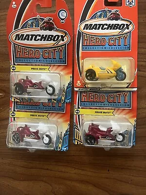 Lot Of 4 Matchbox 1/64 Diecast Hero City Police Moto • $8.95