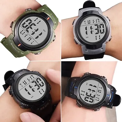 Waterproof Men's Military Tactical Sports Watch LED Digital Backlight Wristwatch • $8.53