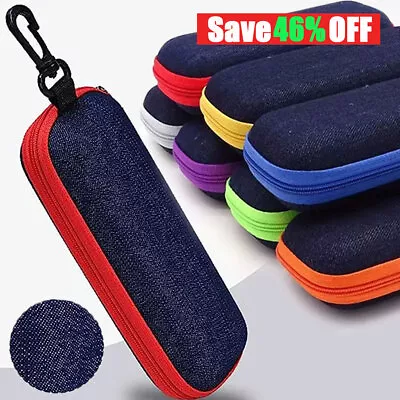 Zipper Hard Glasses Case Sunglasses Eyewear Cover Box Protector Large Hold Gifts • £2.86