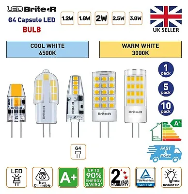 LED Light Bulbs G4 CAPSULE 1.2W 1.8W 2W 2.5W 3.8W AC/DC 12V Warm Cool White A+ • £4.69