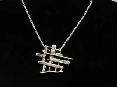 Modernist Brutalist Chain Pendant Sterling Silver 925 25.7g 18in • $70