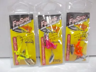 Lelands Fin Spin Jig Heads 3 Sizes 4 Colors Your Choice! NIP • $3.49