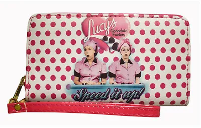 I Love Lucy Wallet Womens Pink Polka Dot TV Comedy Chocolate Factory Graphic • $19.79