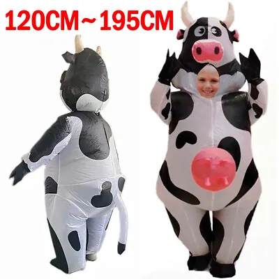 Milk Cow Inflatable Costume Funny Cosplay Costume Suit Halloween Xmas Party • $14.99