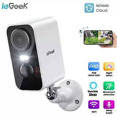 Wireless Security Camera Battery Powered Rechargeable Outdoor WiFi CCTV 1296P • $66.49