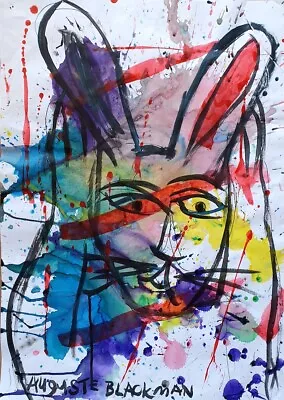 Auguste BLACKMAN Shock Bunny - Original Signed Abstract Expressionist Rabbit • $870