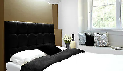 £46.30 • Buy Java Buttoned Diamante Wall Headboard Faux Suede Black All Sizes & 6 Heights