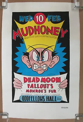 MUDHONEY Oddfellows Hall SEATTLE 1993 PUNK Concert POSTER Psyclops DEAD MOON • $150