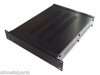 1U Half Rack 10.5 Inch  Enclosure Vented Chassis 300mm Deep In Black • £53