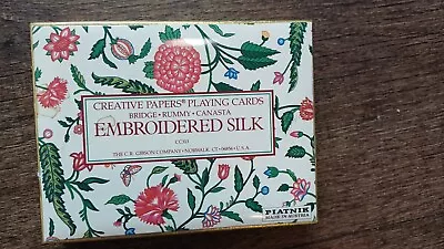 Embroidered Silk Playing Cards Creative Papers Bridge Rummy Canasta Piatnik VNTG • £4