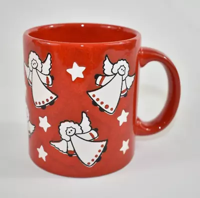 Waechtersbach West Germany Angels & Stars Red White Coffee Cup Mug Christmas • $10.99