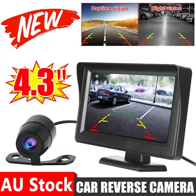 4.3  Waterproof HD Car Reverse Camera Kit Rear View Monitor Backup Night Vision • $22.85