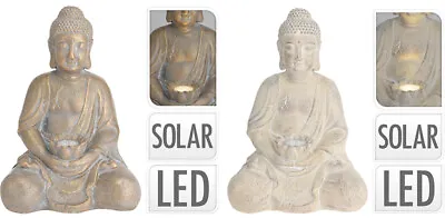 Large Sitting Buddha Statue Garden Ornament Meditating Buddha Solar LED Light • £29.99