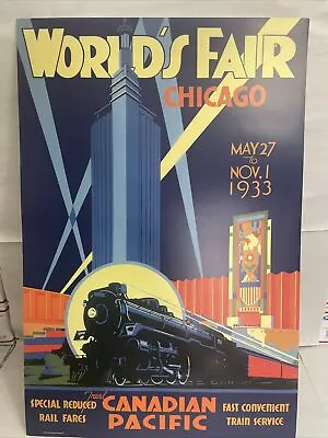 365494 World's Fair Chicago 1933 Canadian Pacific Vintage Travel Poster 1998 • $40