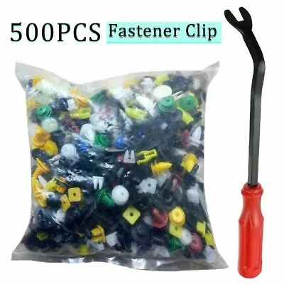 500 Clips Car Body Plastic Push Pin Rivet Trim Moulding Fastener Screwdriver Kit • $9.89