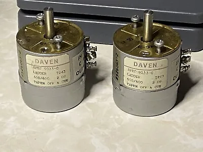 Pair '70s Vintage Daven Spec 9033-G 600/600 Ohm Broadcast Mix Ladder Attenuators • $150