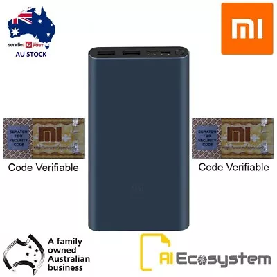 $55.80 • Buy Xiaomi Mi Power Bank 3 10000mAh PLM13ZM Dual USB 18W Fast Charging QC3.0 37Wh