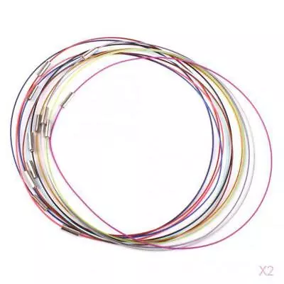 2x 12pcs Mixed Color Steel Memory Wire Cord Necklace Choker DIY Jewelry Making • £8.06