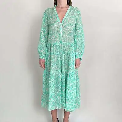 $210 • Buy Scanlan Theodore Organic Cotton Floral Midi Dress AU12 Medium