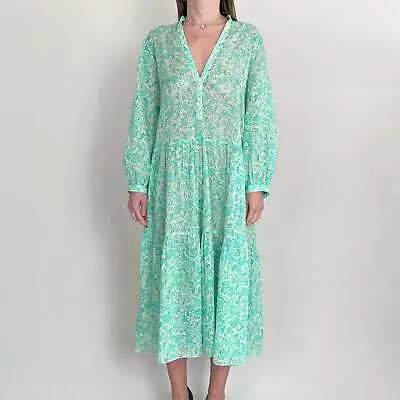 $210 • Buy Scanlan Theodore Organic Cotton Floral Midi Dress AU12 Medium