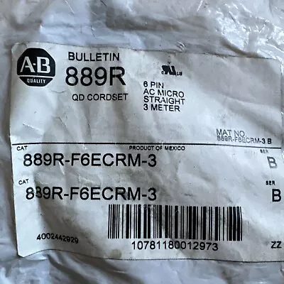 Allen Bradley 889r-f6ecrm-3 Cordset • $40