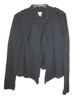 Converse All Star Black Jersey Open Front Jacket W/Epaulets – Sz XL • $5.65