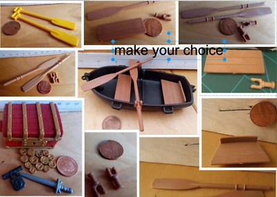 £3.90 • Buy Choose Playmobil Spares - Small Pirate Boat  Seats  Oarlock  Paddles Trunk