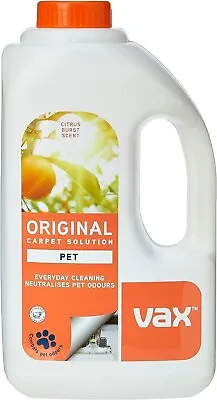 Vax Pet Carpet Cleaner Solution Shampoo Original Citrus Burst Scent 1.5L    • £12