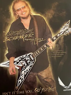 Michael Schenker U.F.O. UFO Dean Guitars Full Page Print Ad • $1.99