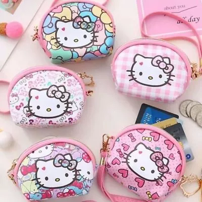 Hello Kitty Zipper Zero Wallet Women's Mini Cute Children's Small Wallet New • $14.29