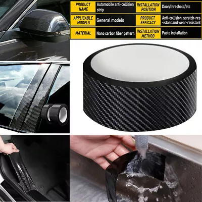 3M*3CM Car Door Carbon Fiber Plate Bumper Scuff Cover Sill Anti Scratch Stickers • $8.09