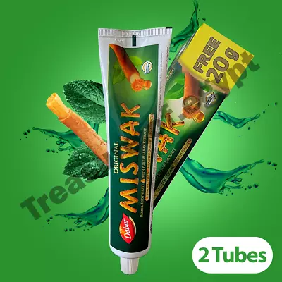 Lot 2 X 170 Gm Dabur Miswak Meswak Siwak Natural Herbal Halal Islamic Toothpaste • £10.79