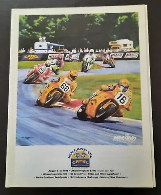 Vintage 1993 Program Mid Ohio Camel Superbike Honda Ducati Polen DuHamel Russell • $9.95
