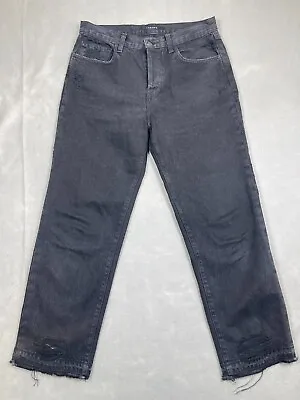 J Brand Jeans Womens Size 26 Ivy High Rise Crop Straight Distressed Black Denim • $24.95