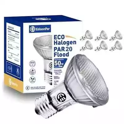 PAR20 ECO Halogne Bulb 6 Pack 50W Equivalent 25° Flood Light Dimmable E26 • $38.99