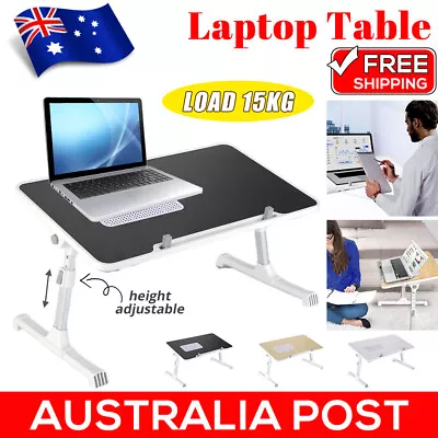 Height Adjustable Laptop Stand Bed Table Portable Lap Desk With Foldable Leg AUS • $22.49