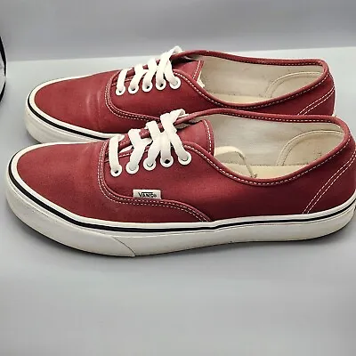 Vans Low Top Dark Red Canvas Sneaker Size 9.5 Mens/11.0 Womens • $19.99