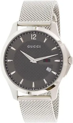 Gucci Men's G-Timeless Anthracite Dial Mesh Band Watch - YA126315 ($990 MSRP) • $479.99