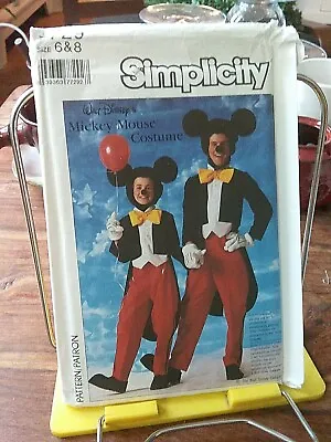 Vtg 1986 Simplicity 7729 Disney Mickey Mouse Costume Pattern Childs Sz 6-8 NEW • $8.68