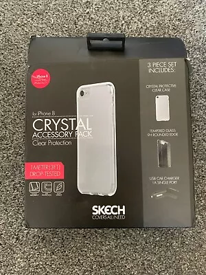 Skech IPhone 6s / 7 / 8 Crystal Accessory Pack (Case/Tempered Glass/USB Car) • £6.99