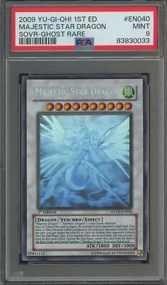 2009 Yu-Gi-Oh 1st Edition SOVR Ghost Rare #EN040 Majestic Star Dragon PSA 9 MINT • $222.50