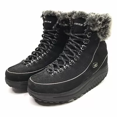 $27.79 • Buy SKECHERS SHAPE UPS 11813 FAUX FUR SUEDE WOMEN’S BOOTS Sz 5.5