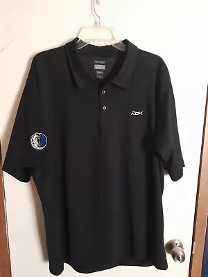 REEBOK Dallas Mavericks Polo Shirt MENS XL Mavs Logo Short Sleeve Black Casual  • $13.99